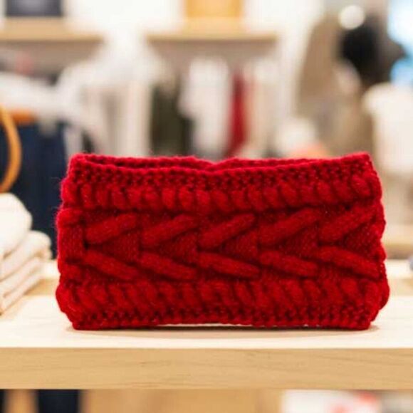 2/$21 Burgundy Ladies Winter Headband - Picture 2 of 7